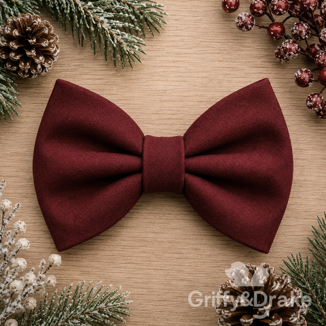 Simple Seasons Bow Tie - Winter - MERLOT