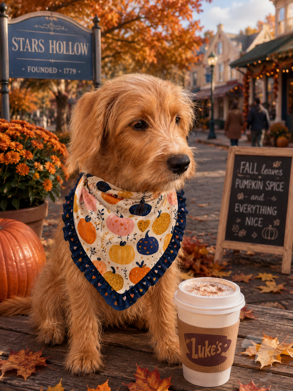 Pretty Pumpkins Ruffle Bandana