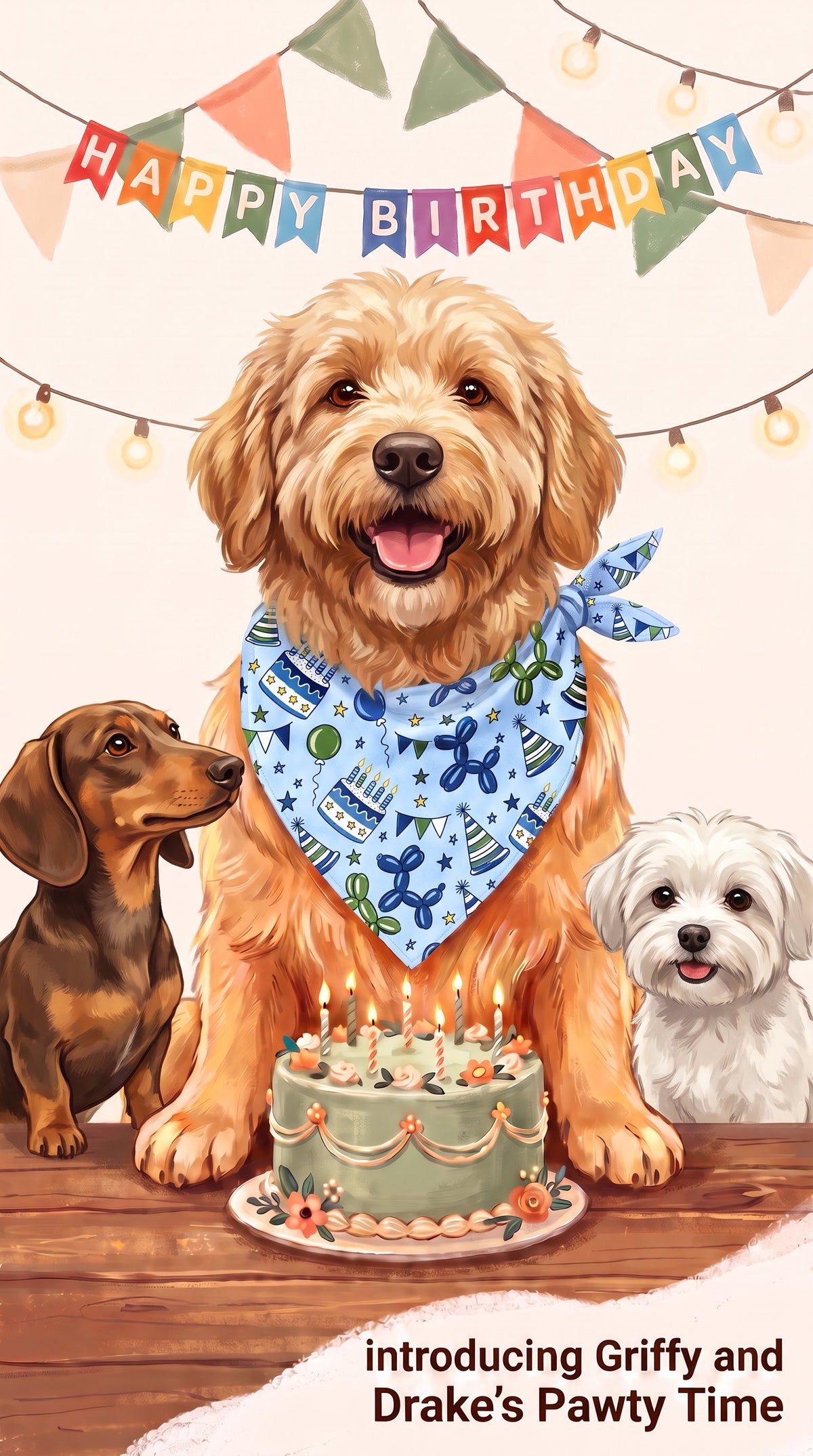 Pawty Time Bandana - BLUE