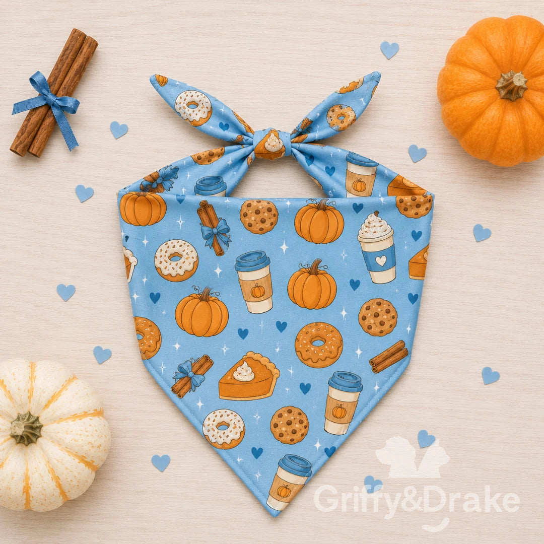 Pumpkin Spice & Everything Nice Bandana-BLUE