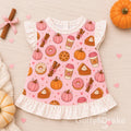 Pumpkin Spice & Everything Nice Ruffle Shirt-PINK
